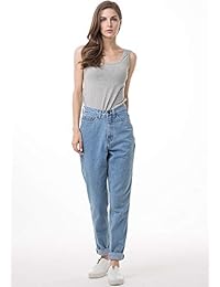 Pantalones vaqueros clásicos de cintura alta para dama