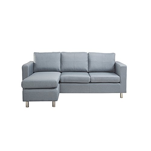 UrbanMod UM5235 Victor Modern Reversible Sofa Conveter to Mini Sectional Gray3 Seater 79"