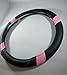 Jdragon Black & Pink PU Leather Best Grip Slip-On Steering Wheel Cover 14.25-15