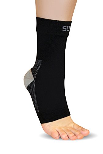 1 Ankle Support Compression Sleeve For Yoga, Running, Soccer And Sport. Helps Swelling, Plantar Fasciitis, Sprains And Injuries.(Black,Single,M)