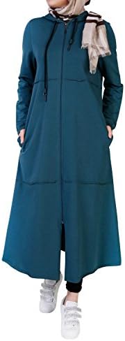 Lilac, zippered sport tunic with hoody, everyday clothing, especially for Hijabi Women (6, Green)