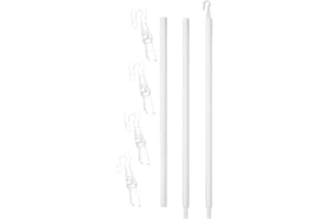 FAZANWEY Blind Rod Window Blind Wand Replacement with Hook,Blinds Opening Tool,35 Inch Plastic Spliceable Vertical Blinds Stick Replacement (White)