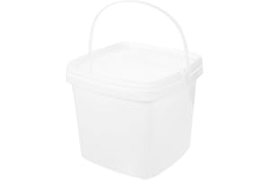 Uonlytech Reusable Plastic Square Bucket with Lid and Ergonomic Handle Water Container for Home Garden Pet