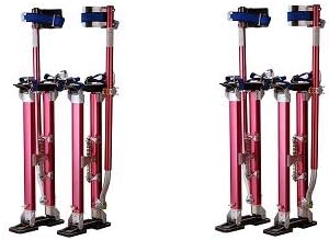 1118 Pentagon Tool Professional 18"-30" Red Drywall - Painting - Work Stilts Aluminum (2-(Pack))