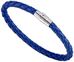 VALENTES Handmade Leather Braid Bracelet for Men Stainless Steel Magnetic Clasp