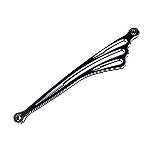 TUINCYN 31CM Wind Shaped Shift Lever for Harley Street Tour Glides Electra Trikes (1984-2016) Deep Cut CNC Motorcycle Front Gear Lever Shifters(Black+ Chrome).