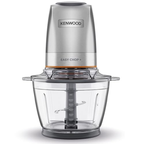 EasyChop+ CHP62.400SI - Picadora con sistema de cuchillas Quad Blade de acero inoxidable, sistema de control, picadora de hielo, cuenco de cristal de 600 ml, apto para lavavajillas, 500 W,