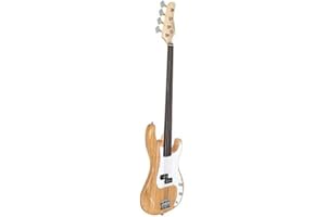 VICONOR BRLUCKY Home Fretless Electric Bass Guitar Full Size 4 String for Experienced Bass Players Cord Wrench Tool Burlywood 3-7 Days Delivery