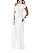 VIISHOW Women's Short Sleeve Loose Plain Maxi Dresses Casual Long Dresses with Pockets (White M)