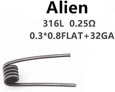 GLOTECH 100PCS/BOX ALIEN FUSED CLAPTON PREMADE COILS SS316L MATERIALS (ALIEN)