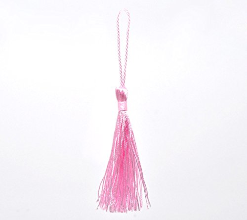 50 x Light Pink 13.5cm Silky Crafts Making Tassels - Bookmarks, Scrapbooking and Cardmaking — image 1