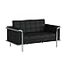 Flash Furniture HERCULES Lesley Series Contemporary Black LeatherSoft Loveseat with Encasing Frame