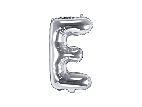 PartyDeco Mylar Shape Letter E Foil Balloon Silver 35 cm Birthday Adult Children
