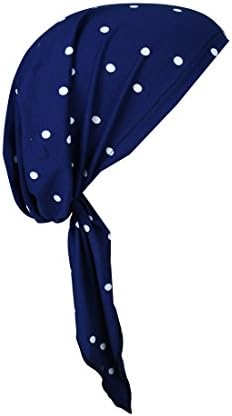 Navy Polka Pre-Tied Headscarves Chemo Head Cover Cancer Headscarf