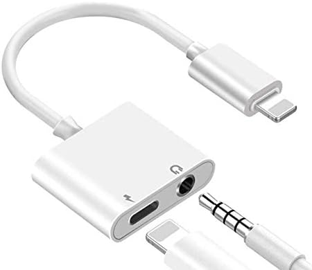 Headphone Adapter for iPhone Charger Jack AUX 3.5 mm Jack Adapter Charger Aux Splitter Compatible with iPhone 12/12pro/12pro max/7/7 Plus/8/8P lus/11/X/XS/XSMAX Dongle Earphone Accessory Connector