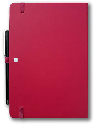 YRL-Best-Hardcover-Notebook-with-Pen-Loop-A5-Writing-Journal-57x83-College-RuledLined-192-Numbered-Pages-of-Premium-Thick-Paper-Fine-PU-Leather-Sewn-Bound-Elastic-Band-Inner-Pocket-Red