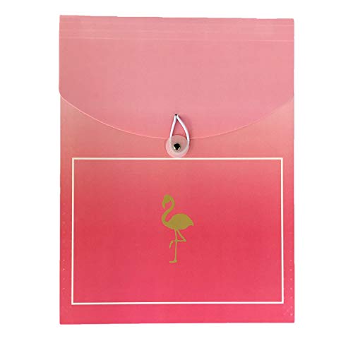 Vertical Expandable File Folder, Expanding File Folder Cute Accordion Folder 7 Pocket Expanding File with Tabs and Report Covers (Pink)