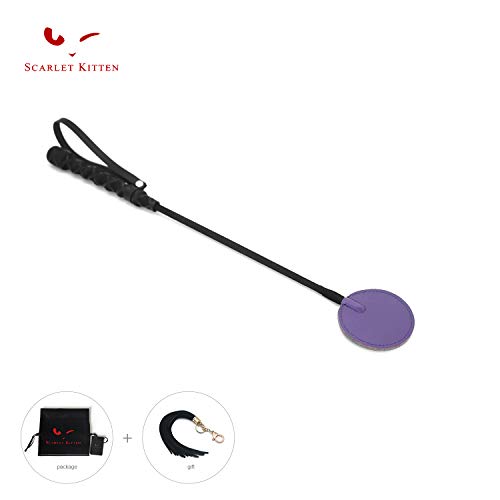SCARLET KITTEN Riding Crop Horse Whip Spanking with Leather Slapper Circle Shape Jump Bat (Purple)
