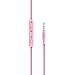 UiiSii U5 Pink Headphones with Microphone and Volume Control Earbuds with Tangle Free Flat cable