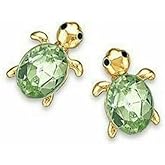 Fashion 925 Silver Cubic Zirconia Turtle Stud Earrings Animal Women Jewelry Gift