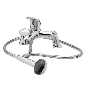 Chrome Single Lever Bath Shower Mixer Tap Inc Wall Bracket Quality