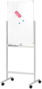BuyHive Mobile Whiteboard Magnetic 35" x 24" Double Sided Dry Erase Board with Stand Marker Board for Office Commercial Use