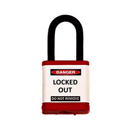 ZING Green Safety Products Safety Padlock, Keyed Different, Red, 1.5" Shackle (…