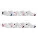 Fruit of the Loom Girls' Little Half Cushion No Show 10 Pack Sock, White Assorted, Medium (Shoe Size: 10.5-4) primary
