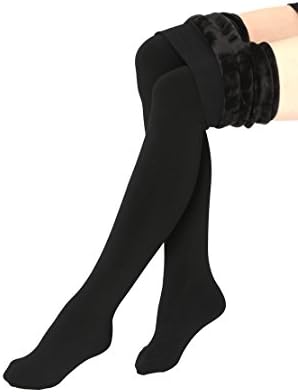 Aphro Women’s Fleece Lined Tights Pantyhose Velvet Warm Black