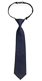 Retreez Solid Matte Color Woven Microfiber Pre-tied Boy's Tie - Navy Blue - 24 months - 4 years
