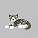 Ty Beanies Babies Purr the Kitten Grey and White Cat