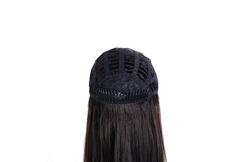 OneDor 22" Slight Curly 3/4 Ladies Half Wig Kanekalon Hair Synthetic Wigs with Comb on a mesh head cap (R4)