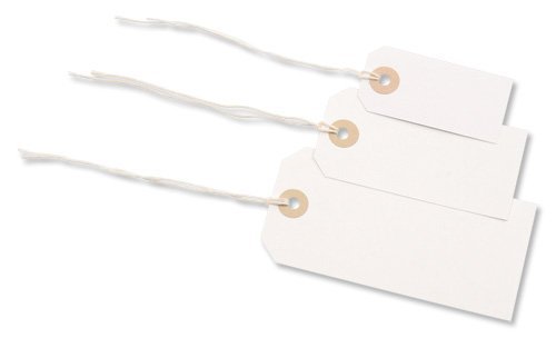 Merit White Strung Tag 70x35mm (Pack 75)