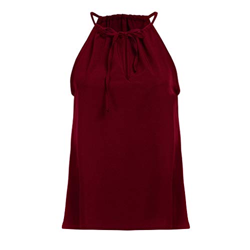 YKARITIANNA Womens Cami Cut Out Tanks Tops Spaghetti Strap Keyhole Front Sleeveless Shirt Wine