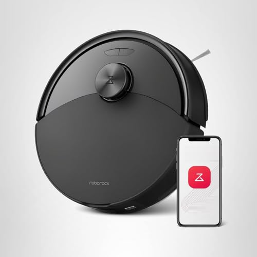 roborock Q10 S5 Robot Aspirador y Trapeador, Succión HyperForce 10000Pa, Sistema Dual Anti-Enredos, Trapeador Elevador Automático, Evitación de Obstáculos ReactiveTech, Control de Aplicaciones, para Pelo y Alfombras de Mascotas, Negro