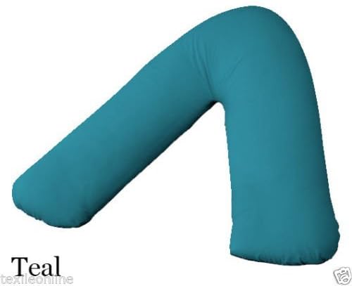 Textile Online V Shape Orthopaedic Nursing Back &amp; Neck Support Pillow with Free Pillow Case (Teal)