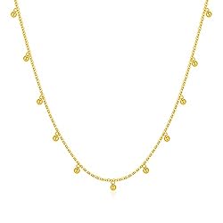 Real 14k Gold Choker Necklace for Women, 14kt Chain