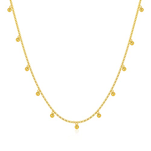 Real 14k Gold Choker Necklace for Women, 14kt Chain