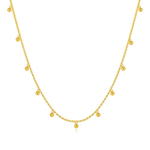 Real 14k Gold Choker Necklace for Women, 14kt Chain