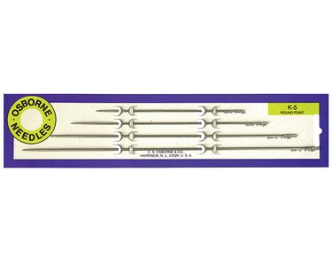 C.S. Osborne No. K-5 - Straight Round Point Needle Card(4 asst. size) # 15018