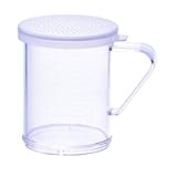 Winco PDG-10CS, 10 Oz Plastic Dredge with Clear Snap-on Lid, Seasoning Sugar Spice Pepper Shaker with Small Holes