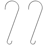 Gray Bunny Metal Tree Branch Hook, 23 Inch Long, Black, 2-Pack, Premium Extra Thick 1/5 Inch Diameter Rust Resistant Steel S-Hooks for Bird Feeders and Baths and More - Outdoor or Indoor Use