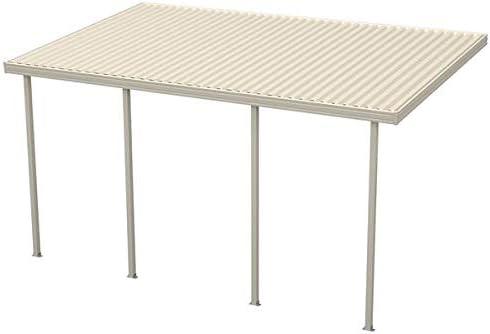Heritage Patios 20 ft. W x 12 ft. L Ivory Aluminum Attached Carport with 4 Posts (20 lb. Roof Load)
