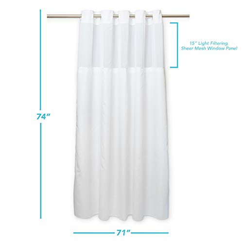 Hookless Shower Curtain Luxury Hotel/Spa Shower Curtain White
