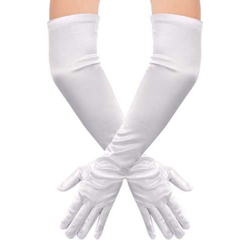 Didder Long Satin Silk Gloves for Women Formal Wedding Costume Party Homecoming Prom