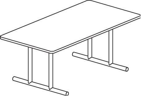 Mayline Conference And Training Tables Geneva Conference Tables (Rectangular Surface) Black Paint, Gray Nebula Hp Laminate, Ice Gray T-Mold/Pvc