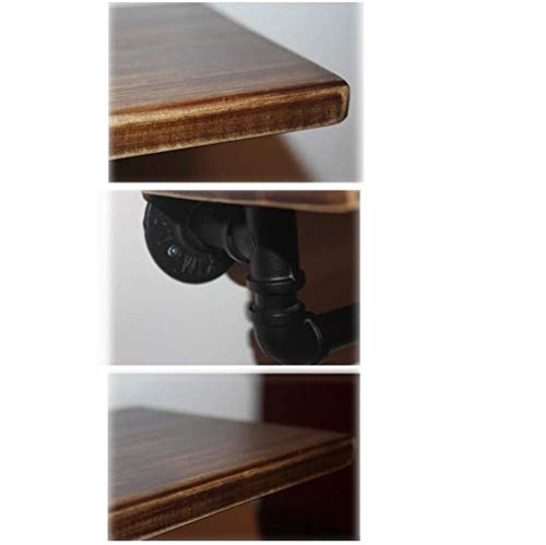 Wisdom Shelving & Storage 2-Shelf Frame Pipe Cannulation Tube Unit Vintage Industrial Pipe Cannulation Tube Wall Shelf Frame Retro Brown Sturdy Durable - Thumbnail 4