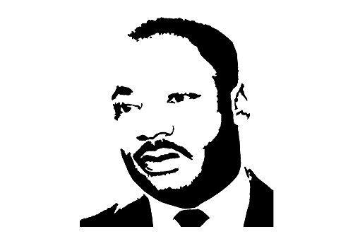 Martin Luther King Face Vinyl Decal Sticker | Cars Trucks Vans Walls Laptops Cups | Black | 5.5 X 5.1 Inch | KCD1217