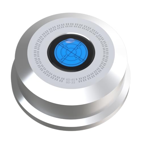 Monosaudio Schallplatte Gewicht 320G 60Hz Silber Vinyl Schallplatte Disc Stabilisator Plattenspieler Level Aluminium Vinyl Klemme Phono Gewicht LP Schallplatte Puck für Phonograph Plattenspieler