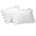 FRESH IDEAS Ruffled Pillow Sham 2 Pack, King, White